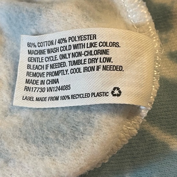 COLSIE Fleece Tie Dye Turquoise & White Pull On Lounge Jumpsuit. Size S - Picture 10 of 11